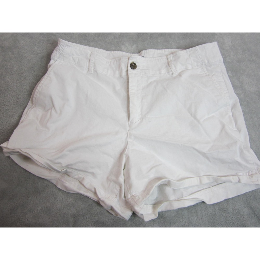 Gap Chino Shorts Womens 14 White 5 Inch Inseam Mid Rise Summer Basic